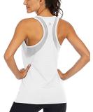 ICTIVE Mesh Racerback Workout Tank Top for Women - White | Loose Fit Yoga Top with Open Back Design - Medium - Buy Online on SooperMarket.com