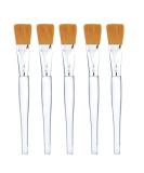 Facial Mask Brush Makeup Brushes Cosmetic Tools with Clear Plastic Handle, 5 Pack (Silver with Yellow Brush) - Buy Online on SooperMarket.com