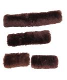 Merauno Sheepskin Horse Noseband Cover Lambskin Halter Set 1x Neck saver 1x Nose Protector 2x Cheek pieces Brown - Buy Online on SooperMarket.com