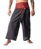 LannaPremium Thai Fisherman Pants 2 Tone for Men Women Yoga Pants Cotton 2 Tone - Martial Arts Pants Red Black - Buy Online on SooperMarket.com