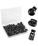 Plastic Cord Lock 45Pcs  Single Hole/Double Hole Cord Stopper  Spring Cord Toggle for Drawstrings/Paracord/Shoelaces  Black Elastic Cord Adjuster by Double Elite Mixed 45 pcs - Buy Online on SooperMarket.com