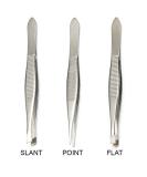 Luxxii Stainless Steel Tweezers Set - Slant Tip & Flat Point (3 Pack) for Hair Plucking and Eyebrow Grooming - Buy Online on SooperMarket.com