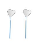 2-Piece Heart Shape Eyelash Extension Mirror Set - Detachable Stainless Steel Lash Inspection Mirror for Makeup - Blue - Buy Online on SooperMarket.com