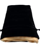 Black Velvet Dice Bag with Gold Satin Liner - 4x6 Inches | Premium Quality - Buy Online on SooperMarket.com