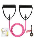 RitFit Single Resistance Exercise Band with Comfortable Handles - Rose Pink (10-15lbs) | Ideal for Physical Therapy & Strength Training - Buy Online on SooperMarket.com