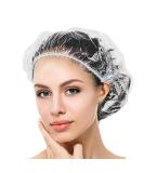 Auban 100PCS Disposable Shower Caps, Plastic Clear Hair Cap Large Thick Waterproof Bath Caps for Women, Hotel Travel Essentials Accessories Deep Conditioning Hair Care Cleaning Supplies(19.3") 100 Count (Pack of 1) - Buy Online on SooperMarket.com