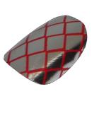 Chix Nails Nail Wraps Silver Chrome on Red Fishnet Fingers Toes Vinyl Foils - Buy Online on SooperMarket.com