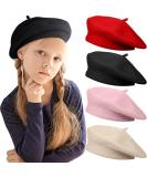 4 Pieces Toddler Wool Beret Set - Classic French Beret Hat for Girls - Buy Online on SooperMarket.com