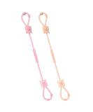 Vicloon Silicone Toy Clip 2Pcs - Food Grade Pacifier & Sippy Cup Straps | Adjustable Stroller & Baby Toy Anti-Drop Chain - Bear-Pink/Apricot - Buy Online on SooperMarket.com
