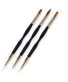 FULINJOY 3 Pcs Dual End Nail Drawing Pen Set - Nail Art Brush for Acrylic, Round & Flat Painting, Liner Tools - Buy Online on SooperMarket.com