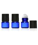 Buy Grand Parfums 1ml Cobalt Blue Mini Roll-On Bottles - Refillable Glass Aromatherapy Containers - Bulk Pack of 12 - Buy Online on SooperMarket.com