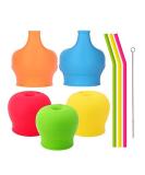 TOUGS Silicone Sippy Cup Lids for Toddlers and Babies (5 Pack) - Reusable, Spill-Proof, Durable - Fits Tumblers, Yeti Rambler, Mason Jars, Cups, and Mugs - 9 Piece Set - Buy Online on SooperMarket.com