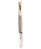 TITANIA Solingen Tweezers - Slanted Design Gold-Plated Tip 1 Pack | Premium Quality Eyebrow Tweezers for Precision Grooming - Buy Online on SooperMarket.com