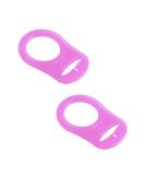 2 Pcs Silicone Dummy Clip Adapter Set for Button-Style Pacifiers - Purple - Buy Online on SooperMarket.com