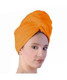 Llamaxy Organic Cotton Hair Dryer Towel - Quick Twist Hair Turban for Adults & Kids - 100% Pure Cotton - Orange - Fast Drying Cap - 1 Pack - Buy Online on SooperMarket.com