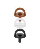 Itzy Ritzy Sweetie Soother Pacifier Set of 3 - Silicone Newborn Pacifiers with Collapsible Handle & Two Air Holes for Added Safety  Set of 3 in Coffee & Cream  Ages Newborn & Up White/Tan/Brown 1 Count (Pack of 1) - Buy Online on SooperMarket.com