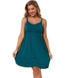 Sosolism Women's Green Nursing Nightdress with Lace Trim - Adjustable Maternity Breastfeeding Dress - Buy Online on SooperMarket.com