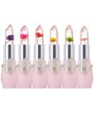 6 Pcs/Set Flower Jelly Lipstick Set Temperature Change Moisturizer flower Lip Stick Long Lasting Nutritious Lip Balm Magic Color Change Lip Gloss - Buy Online on SooperMarket.com