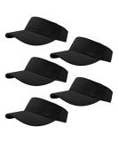 Adjustable Sport Visor Hats for Men and Women - Black Sun Visors - 5 Pieces Set - Buy Online on SooperMarket.com