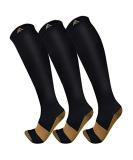 3 Pack Copper Compression Socks - Compression Socks Women & Men Circulation - Best for Medical,Running,Athletic 00 Black Large-X-Large - Buy Online on SooperMarket.com