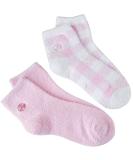 Earth Therapeutics Aloe Socks - Double Pack - PINK PLAID (2 Pairs) - Buy Online on SooperMarket.com