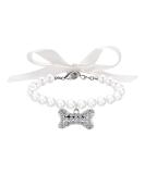 Dog Pearl Collars Pet Pearl Necklace Fancy Pearls Crystal Dog Necklace Crystal Rhinestones Pearls Charms Dog Collar for Pets Decor White - Buy Online on SooperMarket.com