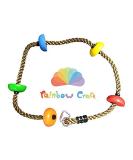 Rainbow Craft Colorful Climbing Rope - 6.5ft with 5 Knotted Foot - Kids Ninja Rope for Ninja Warrior Slackline Obstacle Course Accessories Kids Swing Set Backyard Play - Buy Online on SooperMarket.com