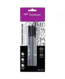 Tombow 62039 Fudenosuke Brush Pens  3-Pack. Soft  Hard  and Twin Tip Markers for Calligraphy and Art Drawings 3 Count (Pack of 1) Black - Buy Online on SooperMarket.com