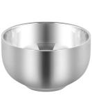 AKStore Men's Shaving Soap Container Durable Shiny Double Layer Stainless Steel Thermal Insulation Smooth Shaving Mug Medium - Buy Online on SooperMarket.com