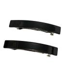 French Design Large Rectangular Hair Barrette Clip Pins - 2pcs Black 8CM - Buy Online on SooperMarket.com