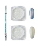 MEILINDS Chrome Nail Powder - Aurora & Mermaid Nail Powders with Silicone Brush (2 Boxes) - Buy Online on SooperMarket.com