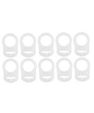 SouiWuzi 10pcs Ring Button Pacifier Adapter | White Silicone Baby Dummy Holder & Clip | International Shipping Available - Buy Online on SooperMarket.com