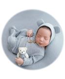 Zeroest Newborn Prince Photo Prop Set - Baby Photography Outfit with Bear Hat and Clothes in Light Blue - Buy Online on SooperMarket.com
