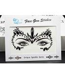 Black Face Gems for Halloween | Rave Body Jewels & Festival Makeup | Sparkling Rhinestone Stickers - Buy Online on SooperMarket.com