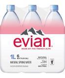 evian Natural Spring Water 1 Liter (Pack of 6), Naturally Filtered Spring Water, Naturally Filtered Spring Water in Large Bottles - Buy Online on SooperMarket.com