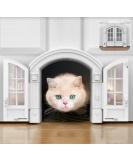 Purrfect Portal French Cat Door - Stylish No-Flap Cat Door Interior Door for Average-Sized Cats Up to 20 lbs, Easy DIY Setup, Secured Installation in Minutes, No Training Needed, 7.13 x 8.32 - Buy Online on SooperMarket.com