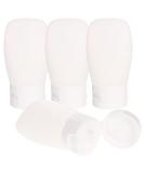 FRCOLOR 4Pcs Silicone Travel Shampoo Bottles Set Portable Refillable Lotion & Shampoo Bottles 30ml for Travel - Easy Squeezy White Containers - Buy Online on SooperMarket.com