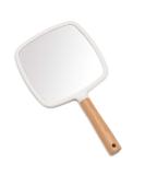 YEAKE Hand Held Mirror with Handle for Makeup,Small Cute Wood Hand Mirror for Shaving with Hole Hanging Single-Sided Portable Travel Vanity Mirror for Men&Women(Square) S, Single Side Square+white - Buy Online on SooperMarket.com