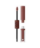 NYX Shine Loud Long-Lasting Liquid Lipstick & Clear Lip Gloss - Boundary Pusher (Warm Brown) - Buy Online on SooperMarket.com