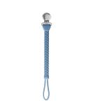 Itzy Ritzy Silicone Pacifier Clip - Blue with Silver Clip | 100% Silicone Strap for Pacifiers, Teethers & Toys - Buy Online on SooperMarket.com