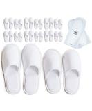 MODLUX Spa Slippers - 12 Pairs of Cotton Velvet Closed Toe Disposable Slippers with Travel Bags - Non-Slip, Thick & Soft - Ideal for Home, Hotel, or Commercial Use (12 Pack Combo White) - Buy Online on SooperMarket.com