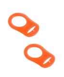 Silicone Dummy Clips Adapter - 2 Pcs Button Ring Pacifier Clip Adapter - Orange - Buy Online on SooperMarket.com