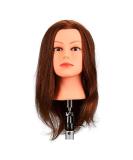 Fripac Mondial 40 cm Real Hair Training Head - 100% Real Light Brown Hair for Hairstyling Practice | International Shipping Available - Buy Online on SooperMarket.com