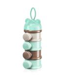 Vicloon Baby Milk Powder Dispenser - Portable 4-Layer Twist-Lock Container for Kids - Stackable Snack Storage - Green/Grey - Buy Online on SooperMarket.com