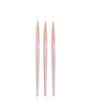 FULINJOY 3 Pcs Rose Gold Nail Art Liner Brushes Set, UV Gel Acrylic Application Nail Pens Nail Art Designs Tools(7mm/9mm/11mm) - Buy Online on SooperMarket.com