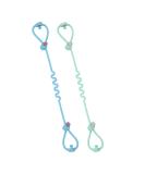 Vicloon Silicone Toy Clip 2Pcs Toy Safety Straps Food Grade Silicone Pacifier Clips Sippy Cup Strap Adjustable Stroller Pacifier Strap Hanging Toys Baby Toy Anti Drop Chain Blue/Green - Buy Online on SooperMarket.com