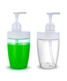16oz Empty Pump Bottles 2 Pack - Refillable Plastic Soap Dispenser for Shampoo, Lotion, Body Wash - Includes Labels - Cleaning Solutions - Buy Online on SooperMarket.com
