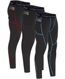 Milin Naco Men's Compression Pants Compression Leggings Sports Compression Pants & Tights Running Tights Ski Base Layer Small 3 Packs-black / Black / Athletic Black - Buy Online on SooperMarket.com