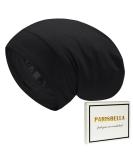Satin Lined Sleep Cap Bonnet for Curly Hair and Braids, Stay On All Night Hair Wrap with Adjustable Strap for Women and Men, Black, Pack of 1 One Size Solid Color-black - Buy Online on SooperMarket.com