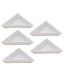 5pcs Plastic Triangle Rhinestone Nail Art Storage Box - Glitter Cup Holder Tray for Easy Organization | International Shipping Available - Buy Online on SooperMarket.com